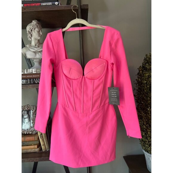 Retrofete Veronica Corset Mini Dress Hyper Pink Womens Size XS - Picture 6 of 12